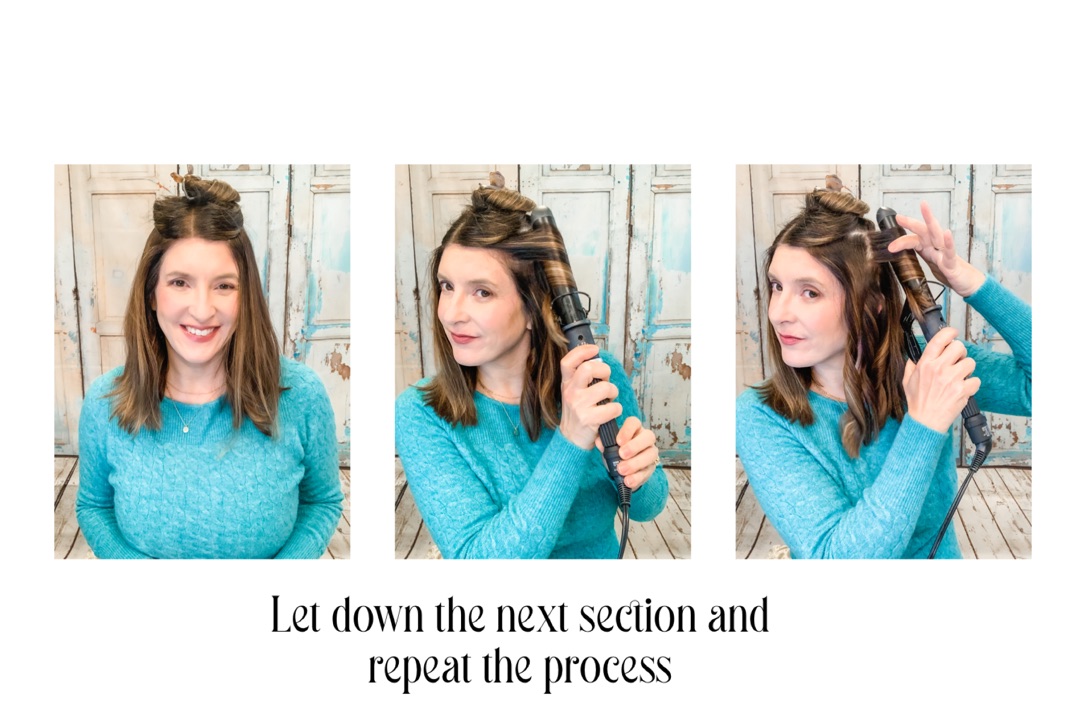 How to style a wavy lob from The Scarlet Lily Blog.  Fashion and beauty for midlife women.